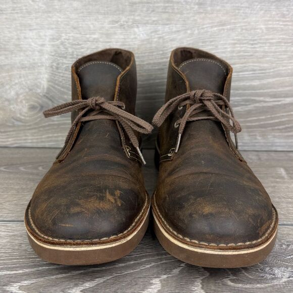Clarks Bushacre II Men\'s Sz 12M Brown Beeswax Leather 2-Eye Lace Up Chukka Boots main image 7